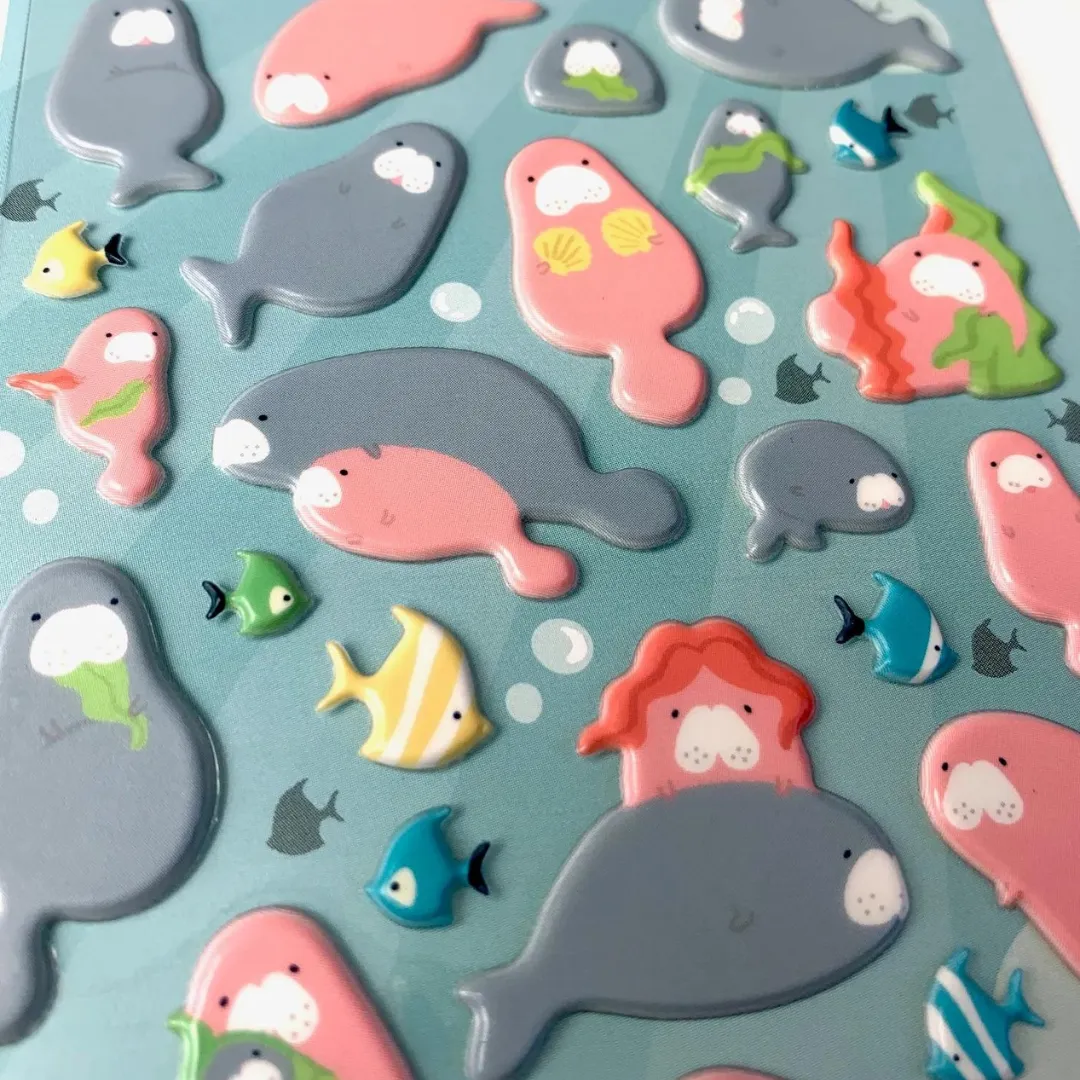Kawaii Puffy Stickers Sheet