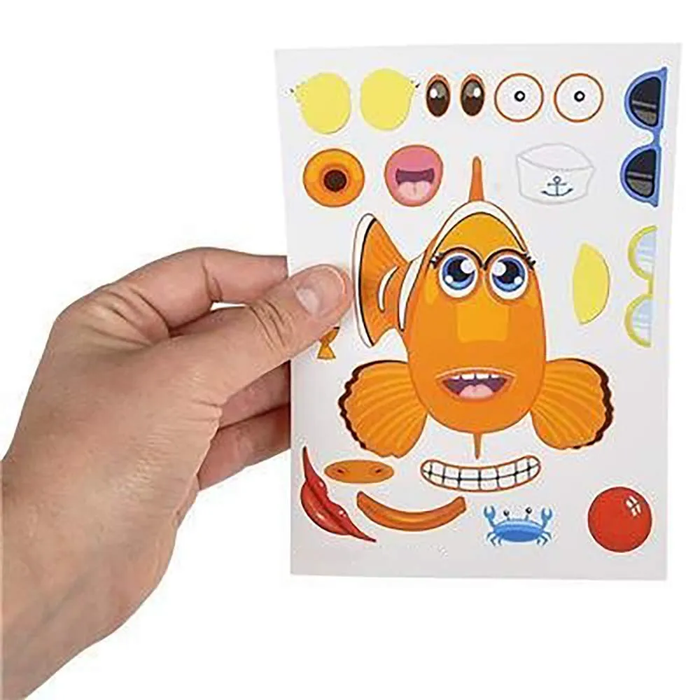 Kicko Make Your Own Stickers - Make a Sea Creature and Fish Sticker Sheets - 12 Pack