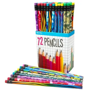 Kicko Pencil Assortment - Party Favors Assorted Colorful Pencils for Kids - Pack of 72