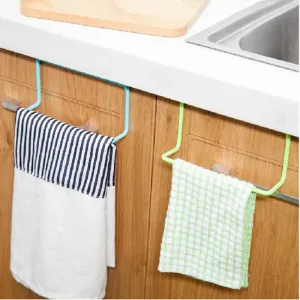 Kitchen Cupboard Door Back Style Single Bar Towel Rack Plastic Towel Rack Rag Hanging Multipurpose Utility C