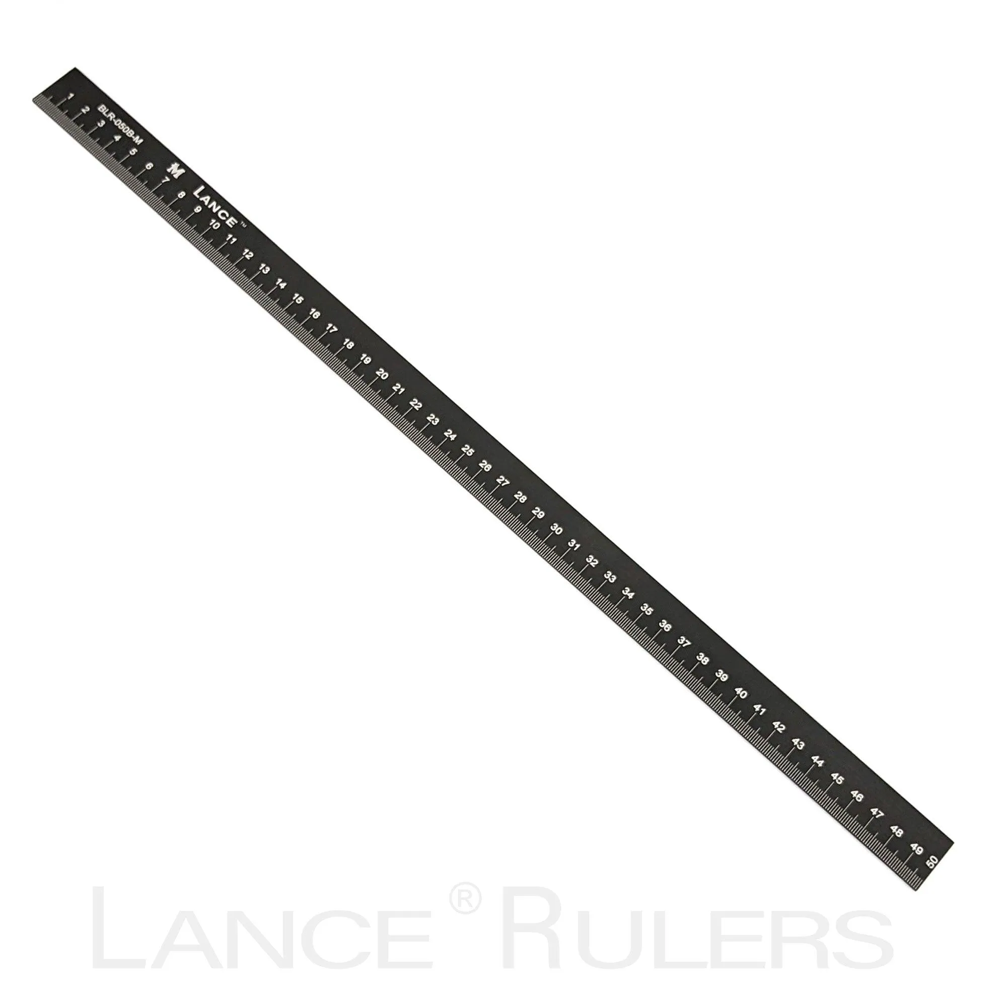 LANCE 50CM LEFT/RIGHT BOTTOM EDGE BLACK METRIC RULE