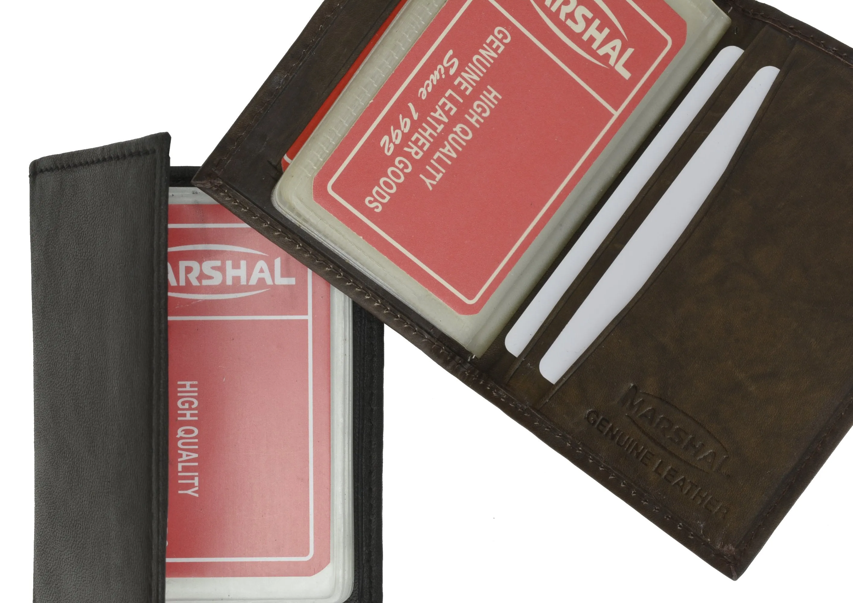 Leather Bifold Plastic Credit Card Inserts Holder 1570CF