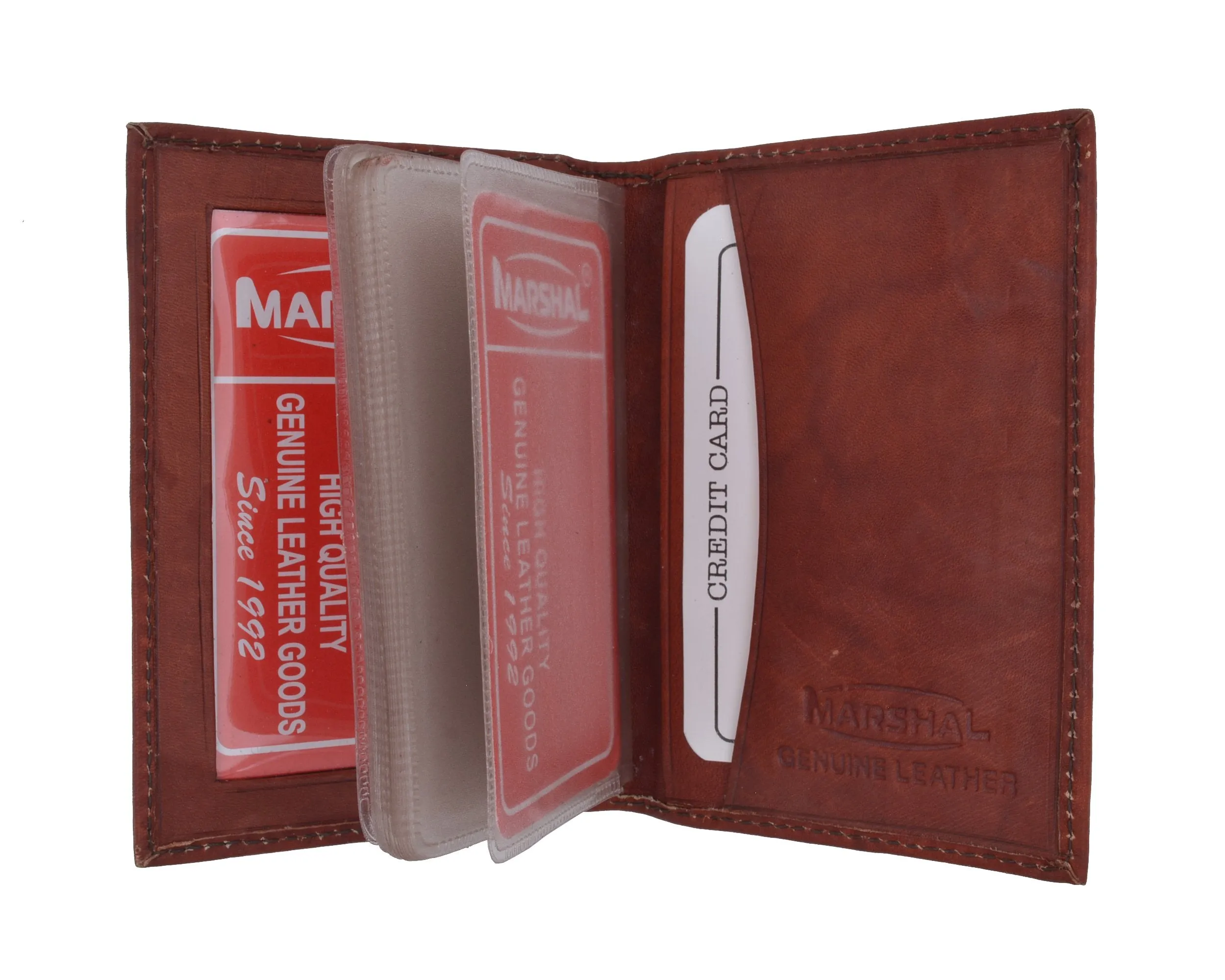 Leather Bifold Plastic Credit Card Inserts Holder 1570CF