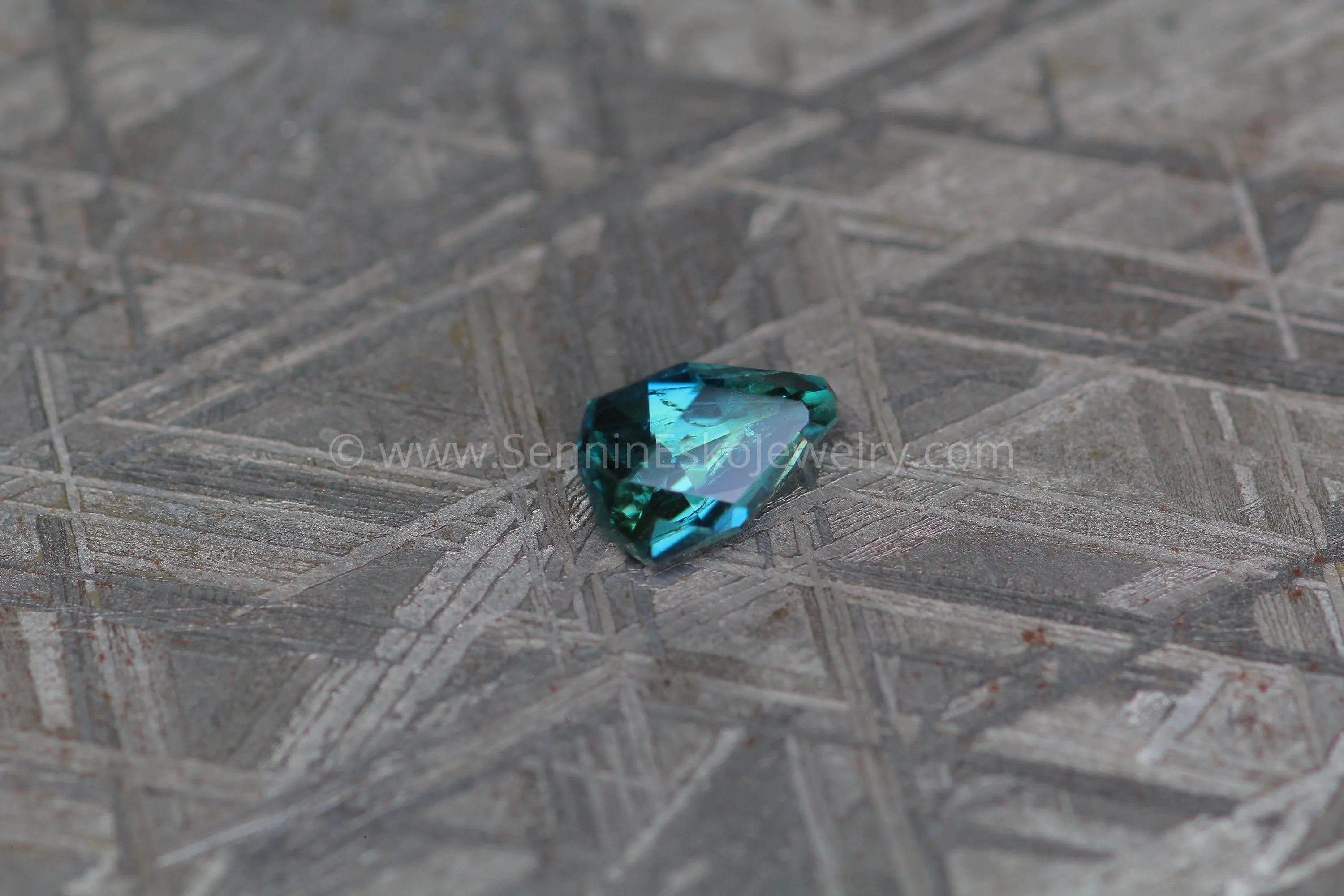(Less Than Perfect) 1.1 carat Bluish Green Sapphire Kite - 7.3x4.7mm