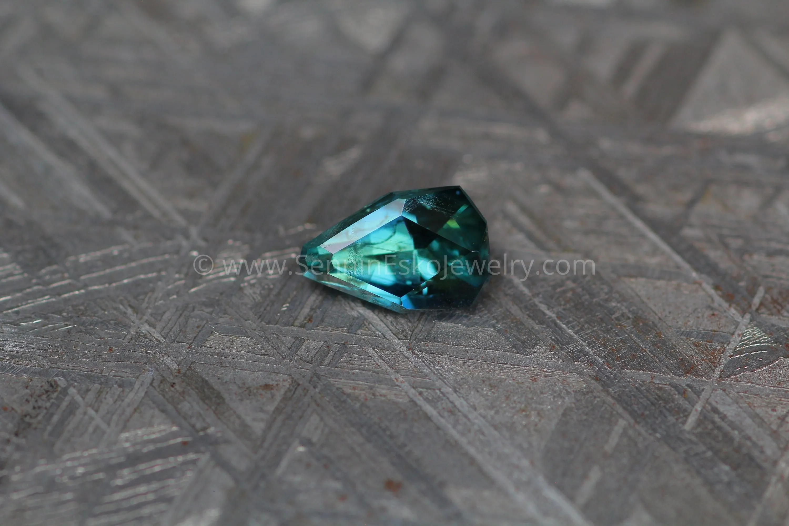 (Less Than Perfect) 1.1 carat Bluish Green Sapphire Kite - 7.3x4.7mm