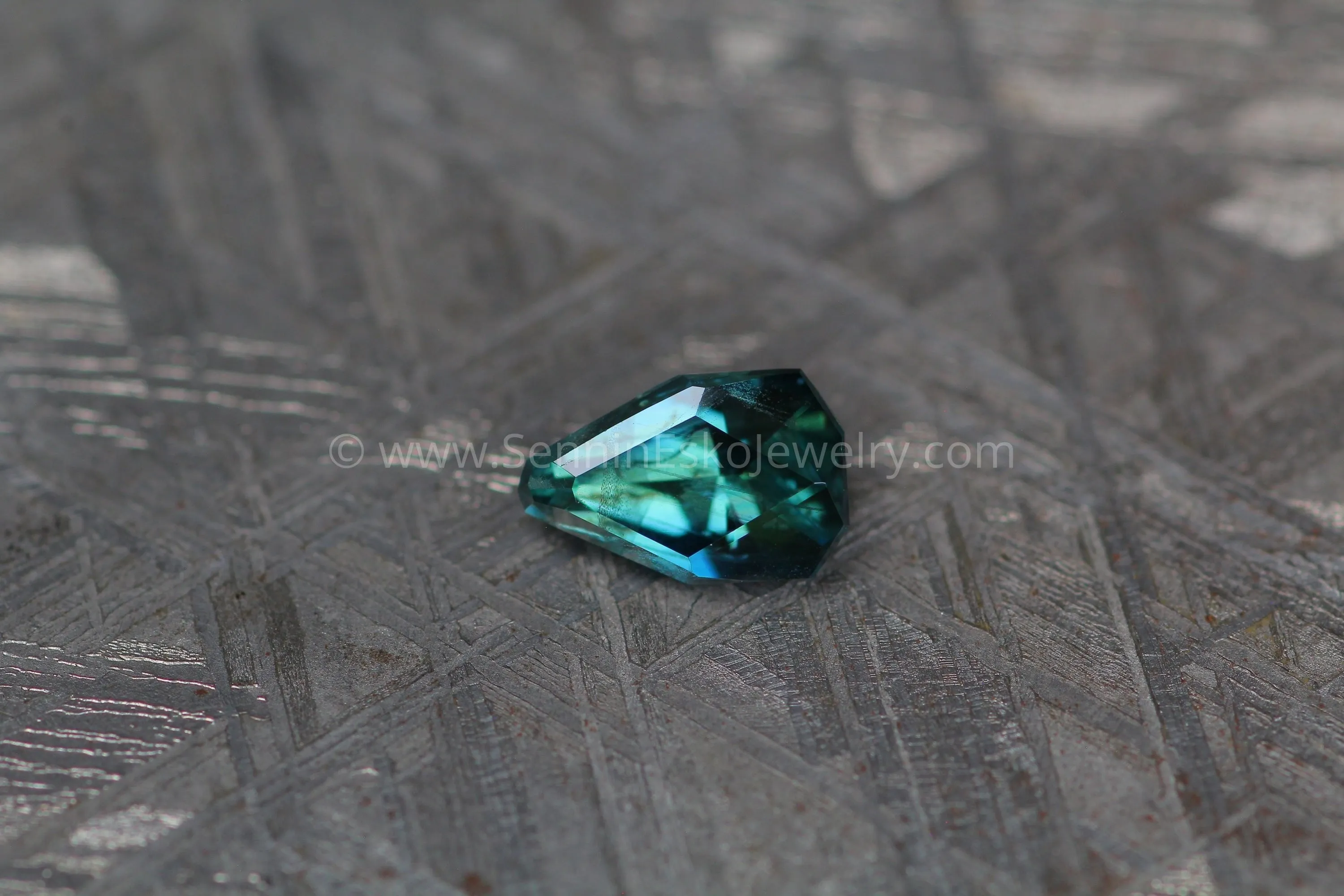 (Less Than Perfect) 1.1 carat Bluish Green Sapphire Kite - 7.3x4.7mm