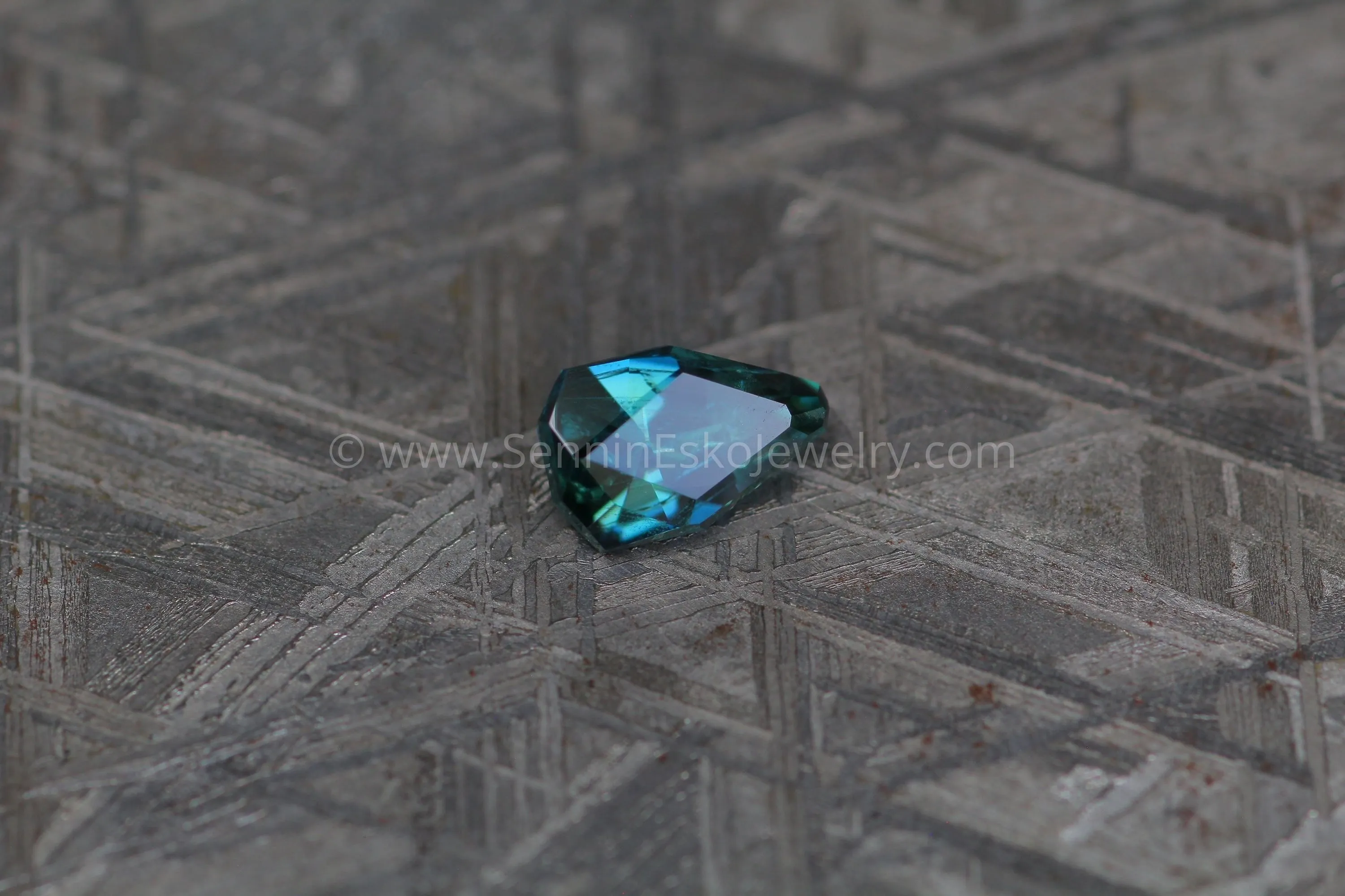 (Less Than Perfect) 1.1 carat Bluish Green Sapphire Kite - 7.3x4.7mm