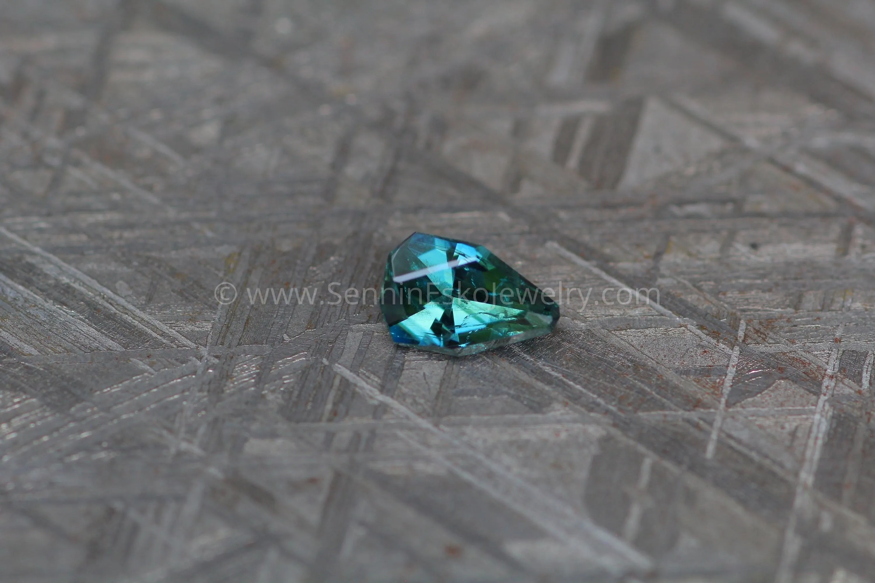 (Less Than Perfect) 1.1 carat Bluish Green Sapphire Kite - 7.3x4.7mm