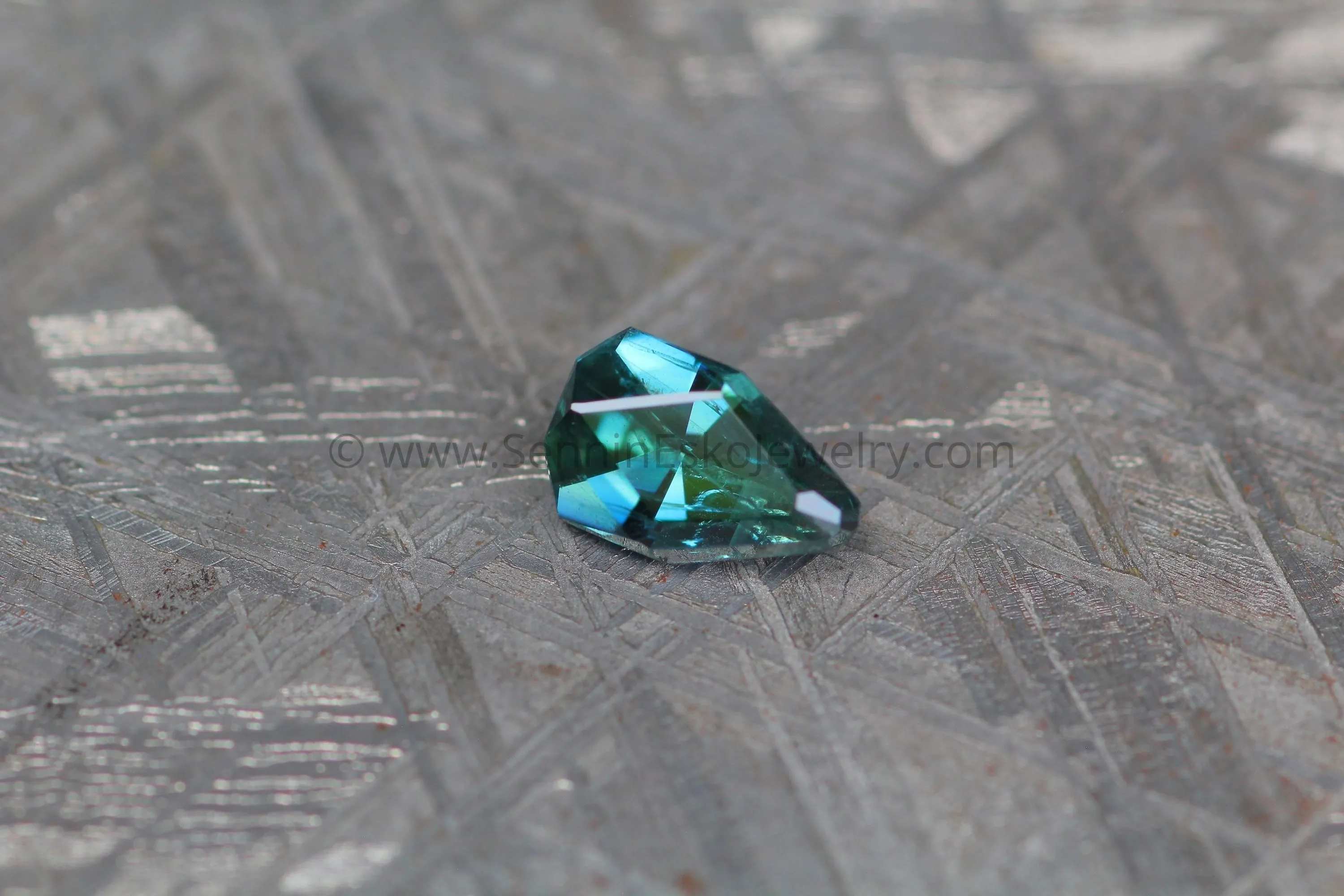 (Less Than Perfect) 1.1 carat Bluish Green Sapphire Kite - 7.3x4.7mm