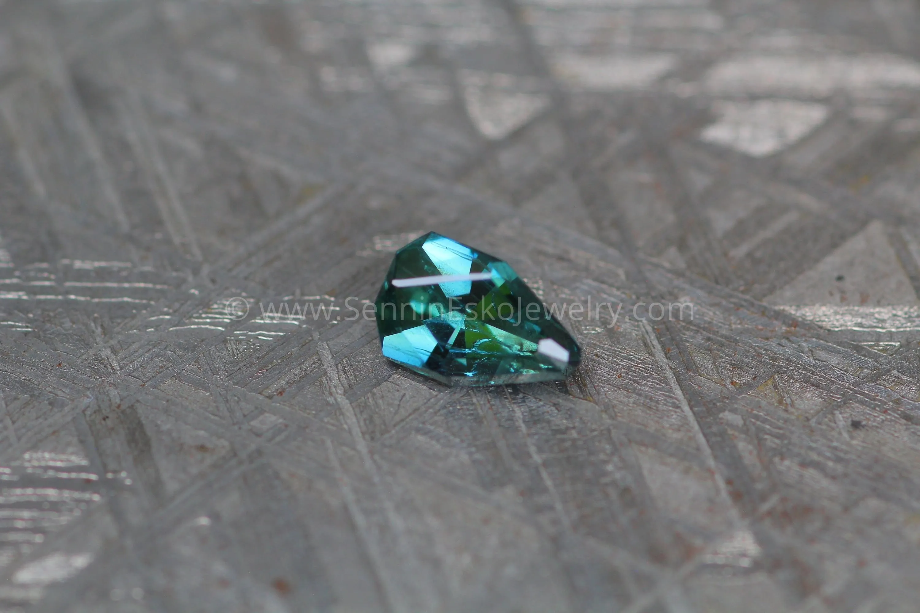 (Less Than Perfect) 1.1 carat Bluish Green Sapphire Kite - 7.3x4.7mm