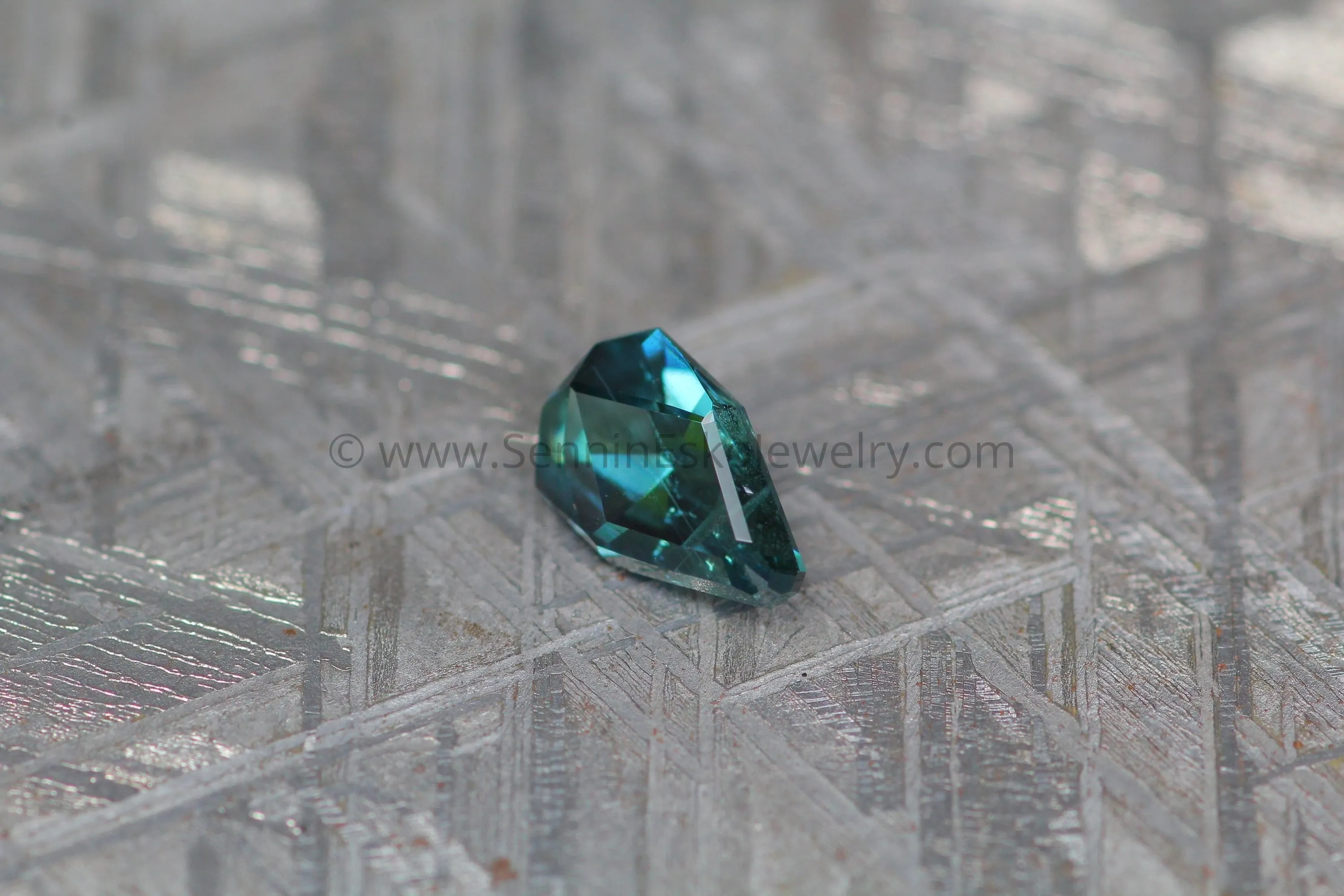 (Less Than Perfect) 1.1 carat Bluish Green Sapphire Kite - 7.3x4.7mm
