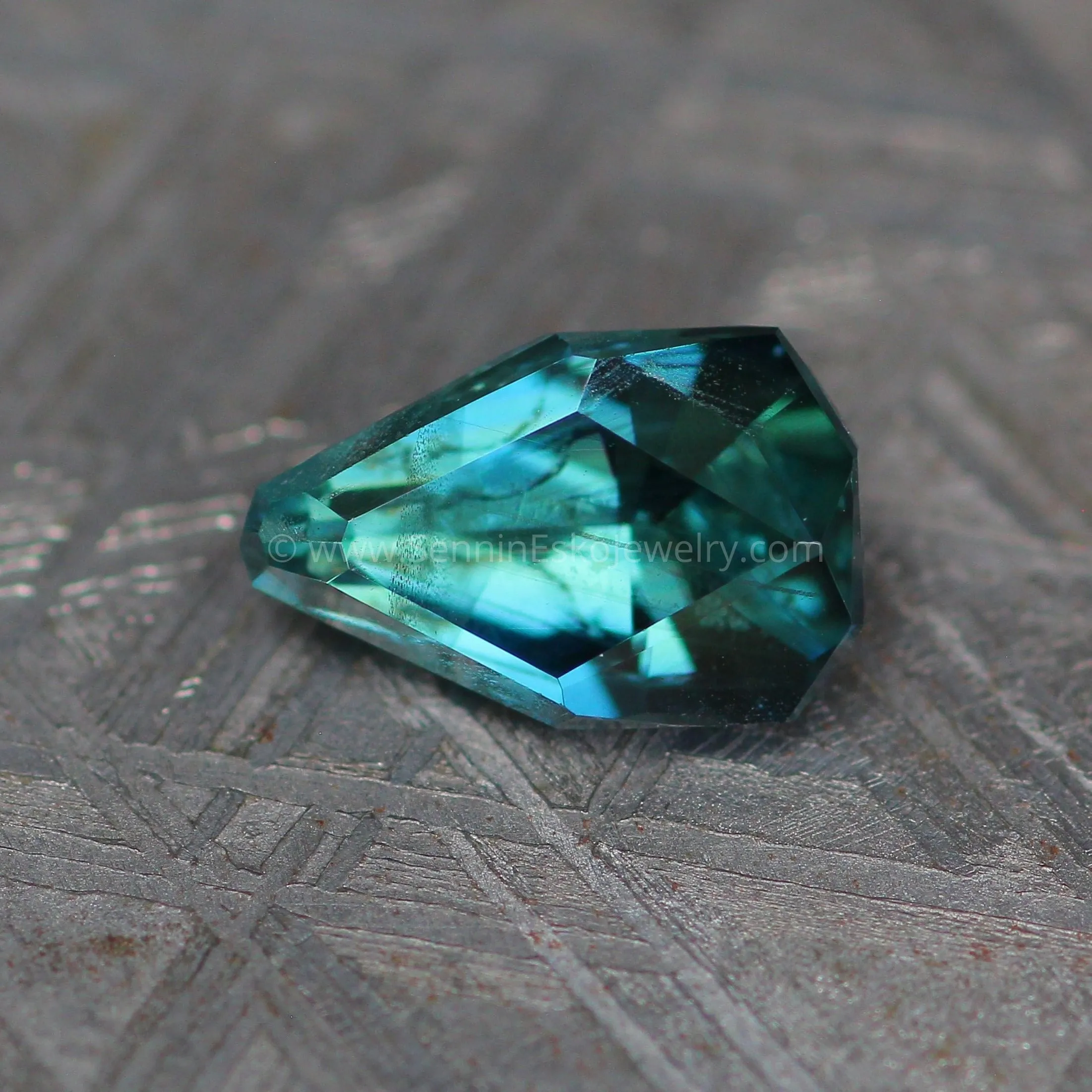 (Less Than Perfect) 1.1 carat Bluish Green Sapphire Kite - 7.3x4.7mm
