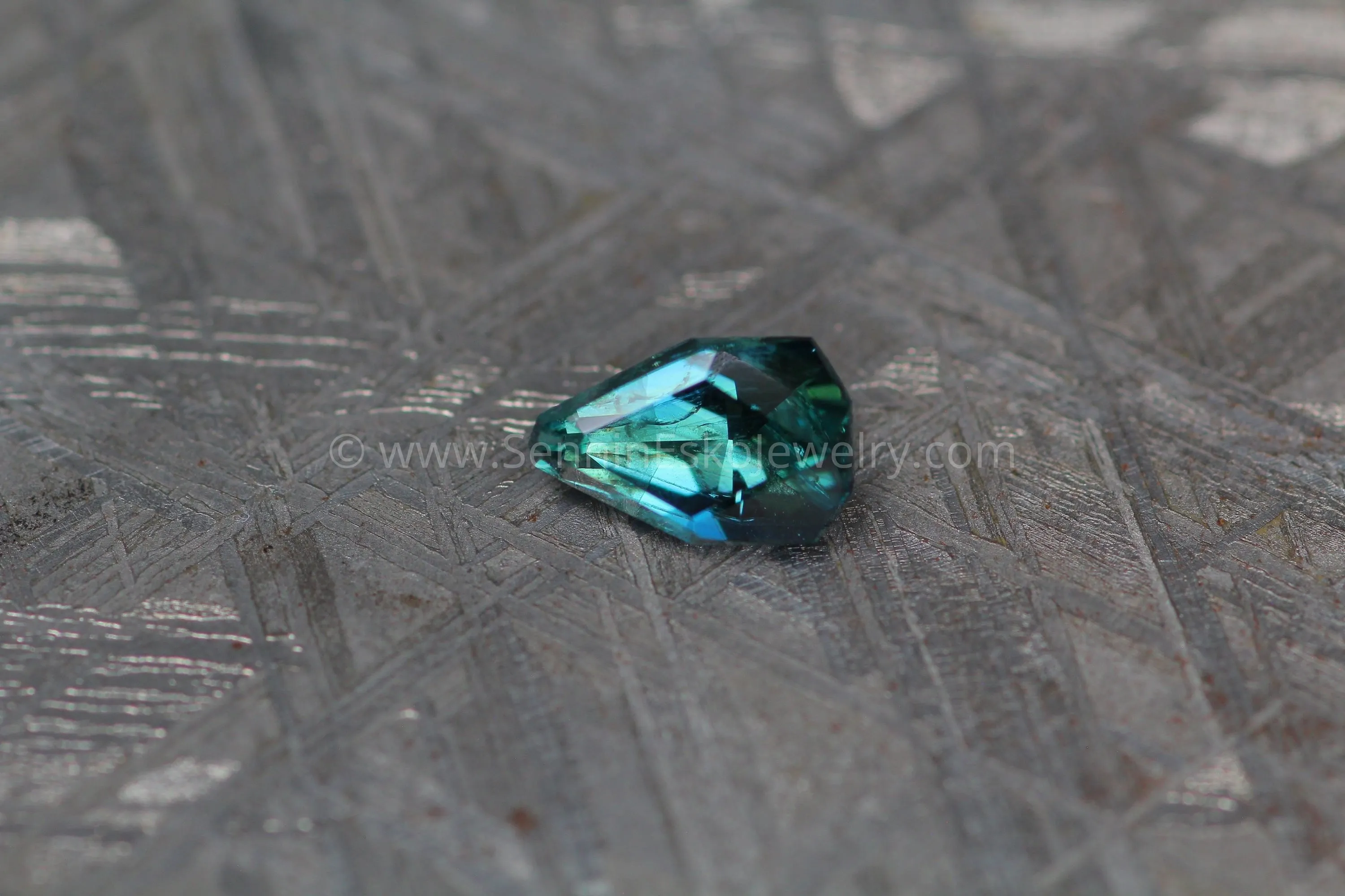(Less Than Perfect) 1.1 carat Bluish Green Sapphire Kite - 7.3x4.7mm