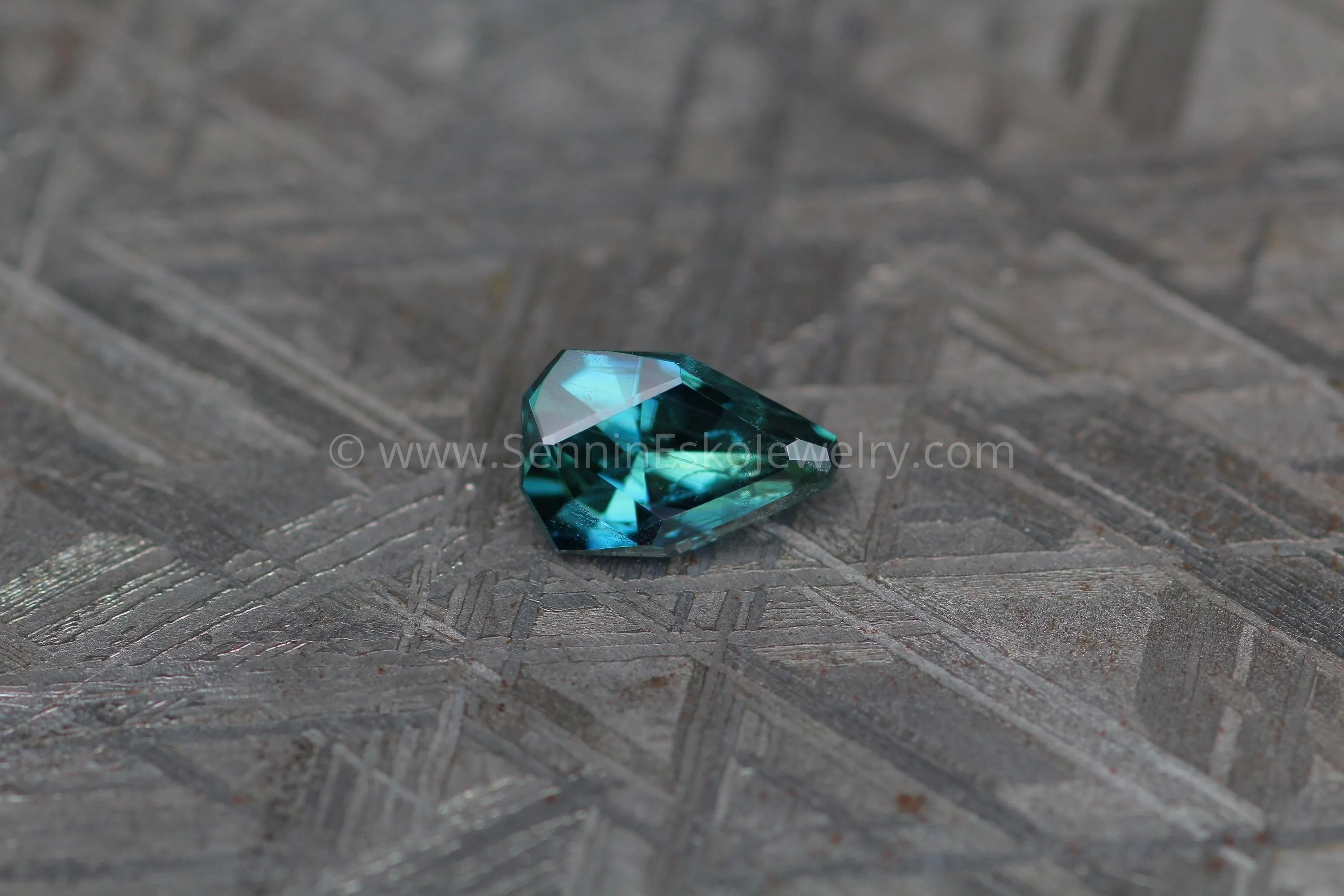 (Less Than Perfect) 1.1 carat Bluish Green Sapphire Kite - 7.3x4.7mm