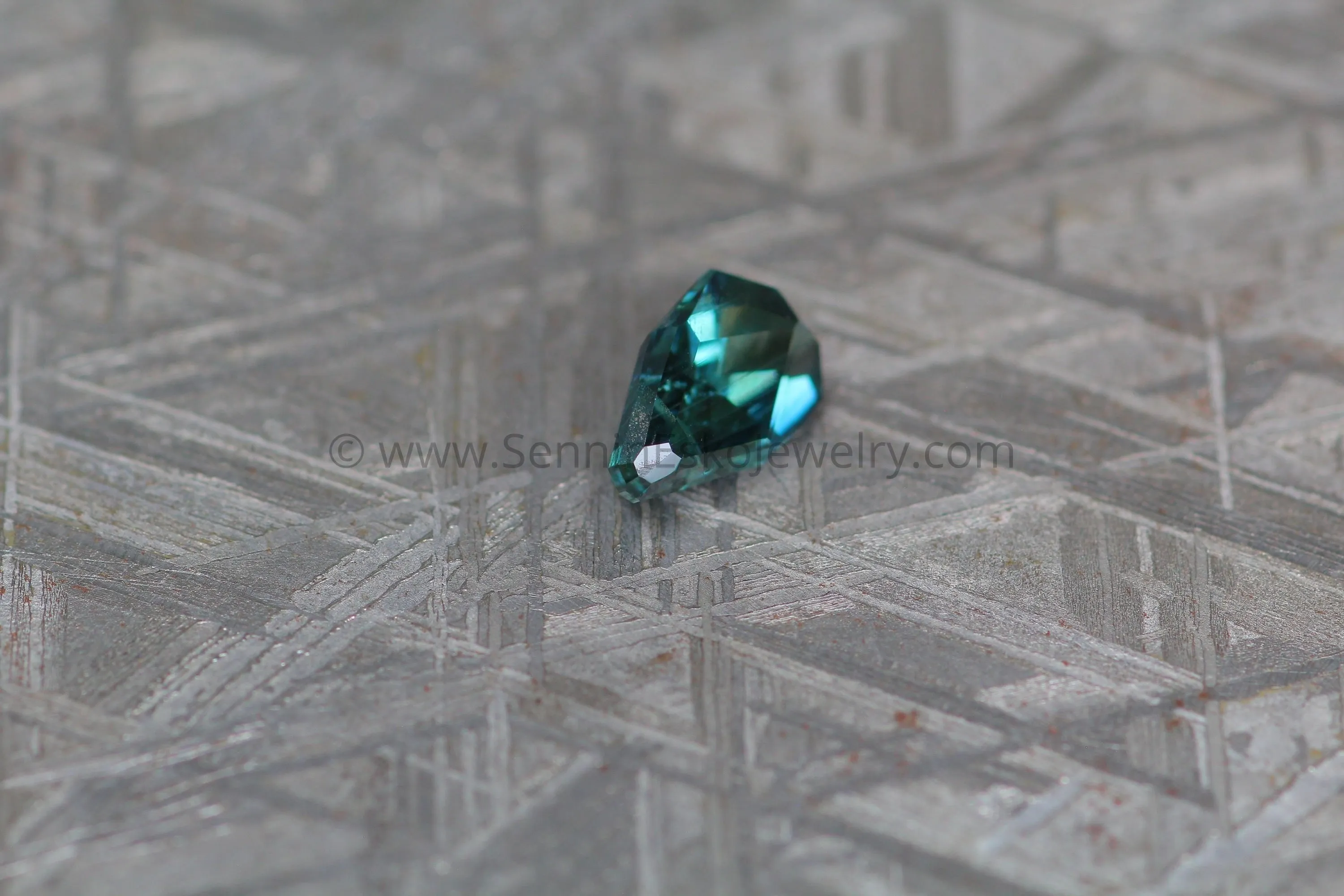 (Less Than Perfect) 1.1 carat Bluish Green Sapphire Kite - 7.3x4.7mm