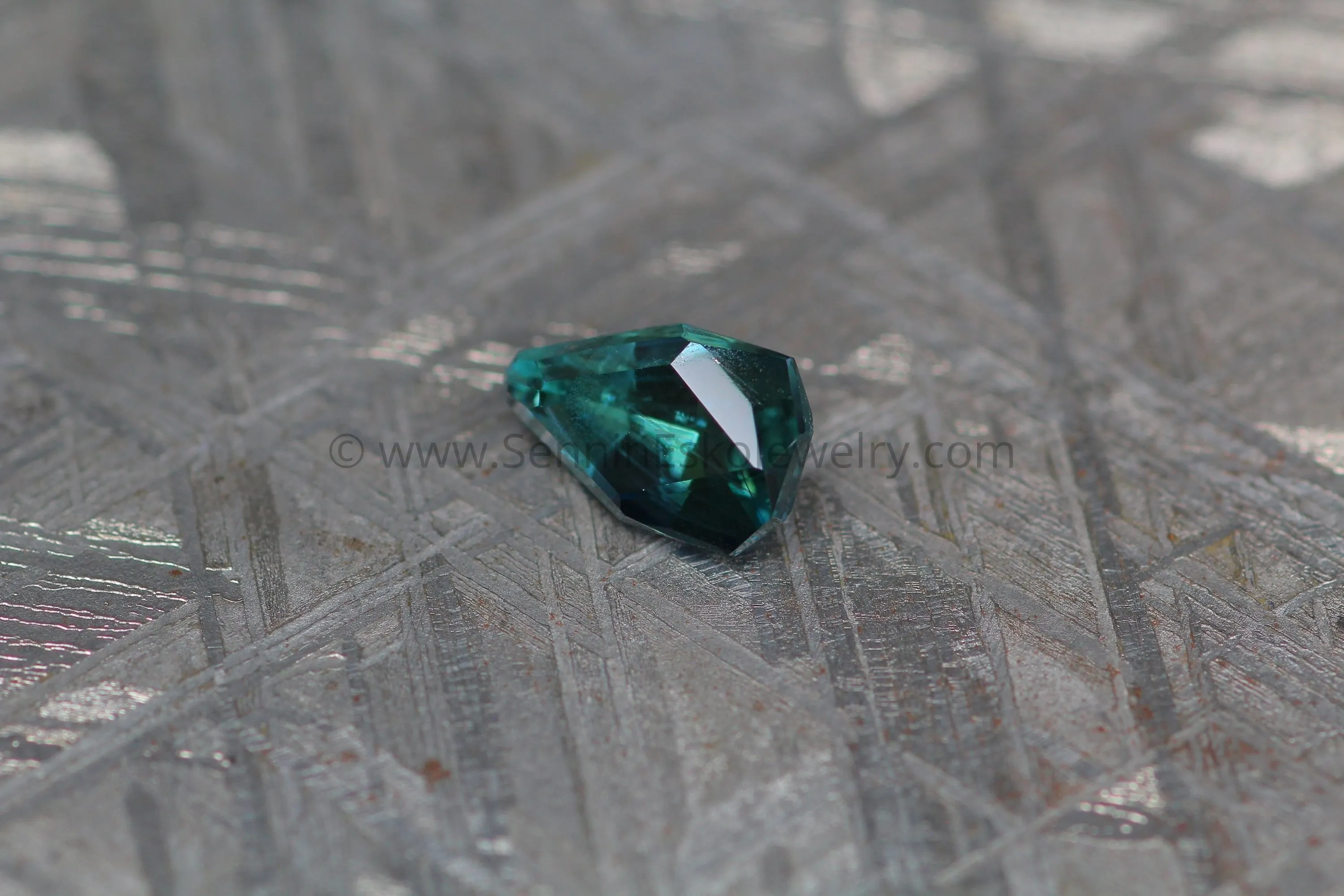 (Less Than Perfect) 1.1 carat Bluish Green Sapphire Kite - 7.3x4.7mm