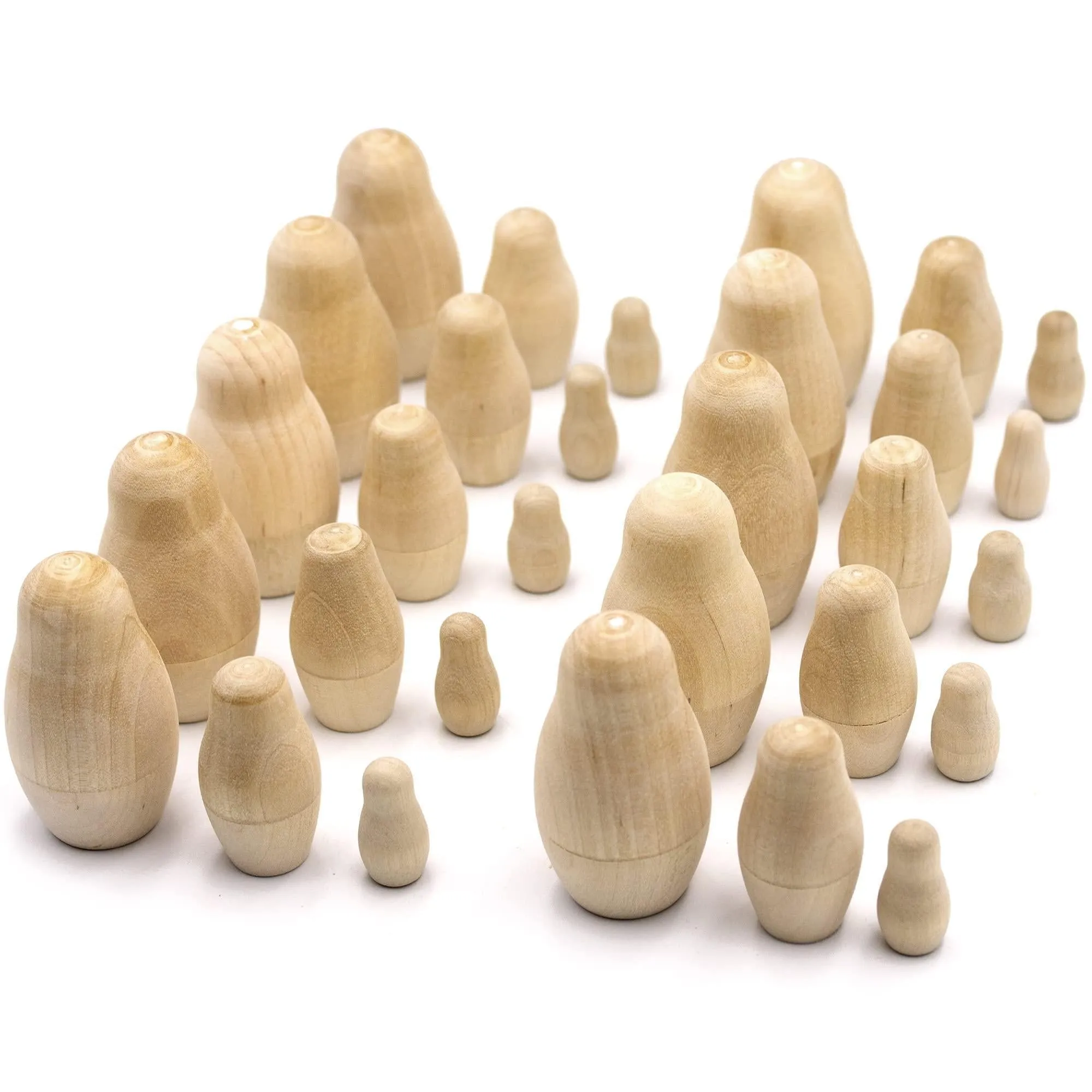 Lot of Blank Nesting Dolls of 10 Sets by 3 pcs Blank Wooden Matryoshka Dolls