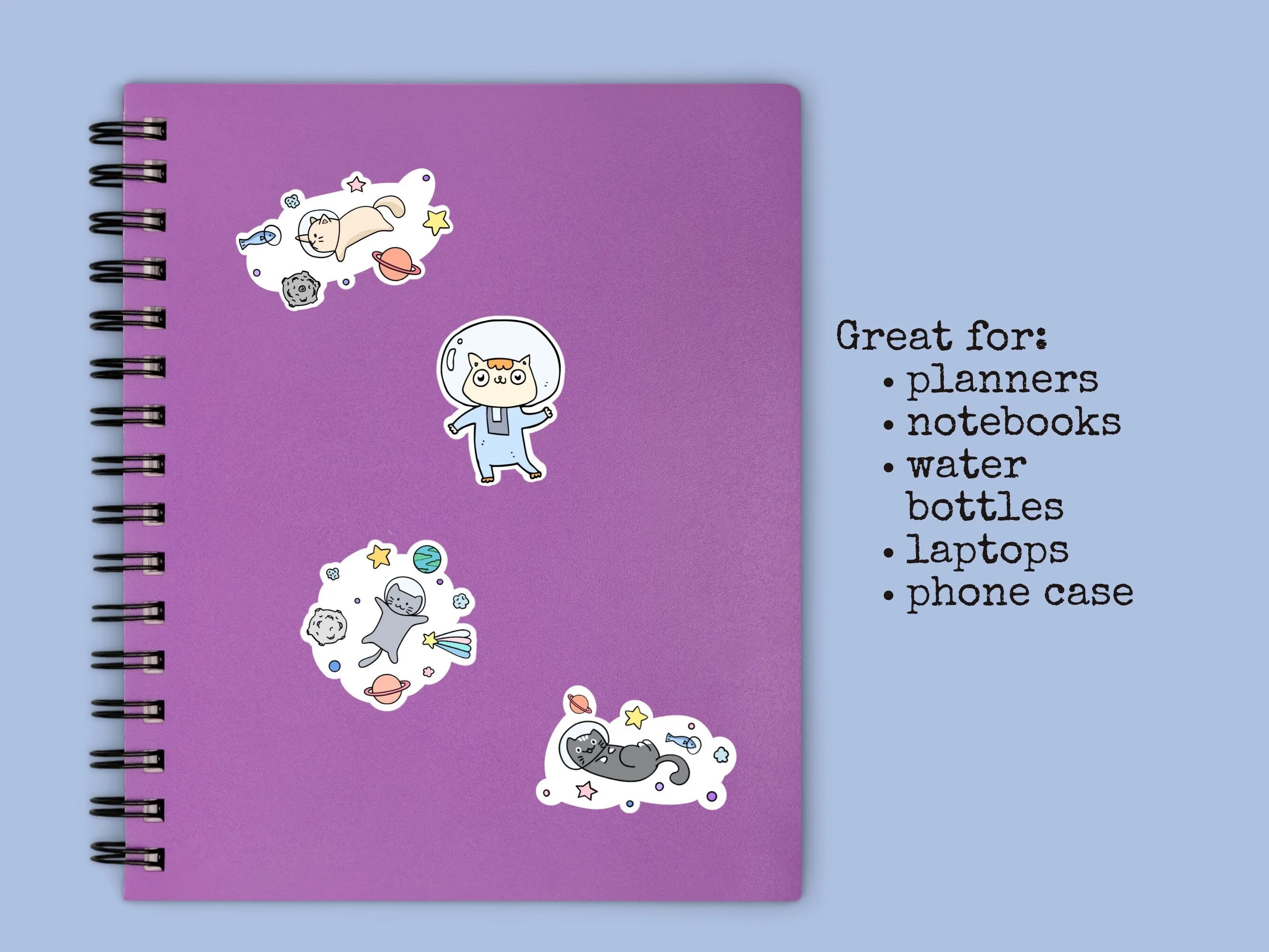 Mini Space Cat Sticker Sheet Kitten Astronaut Sticker
