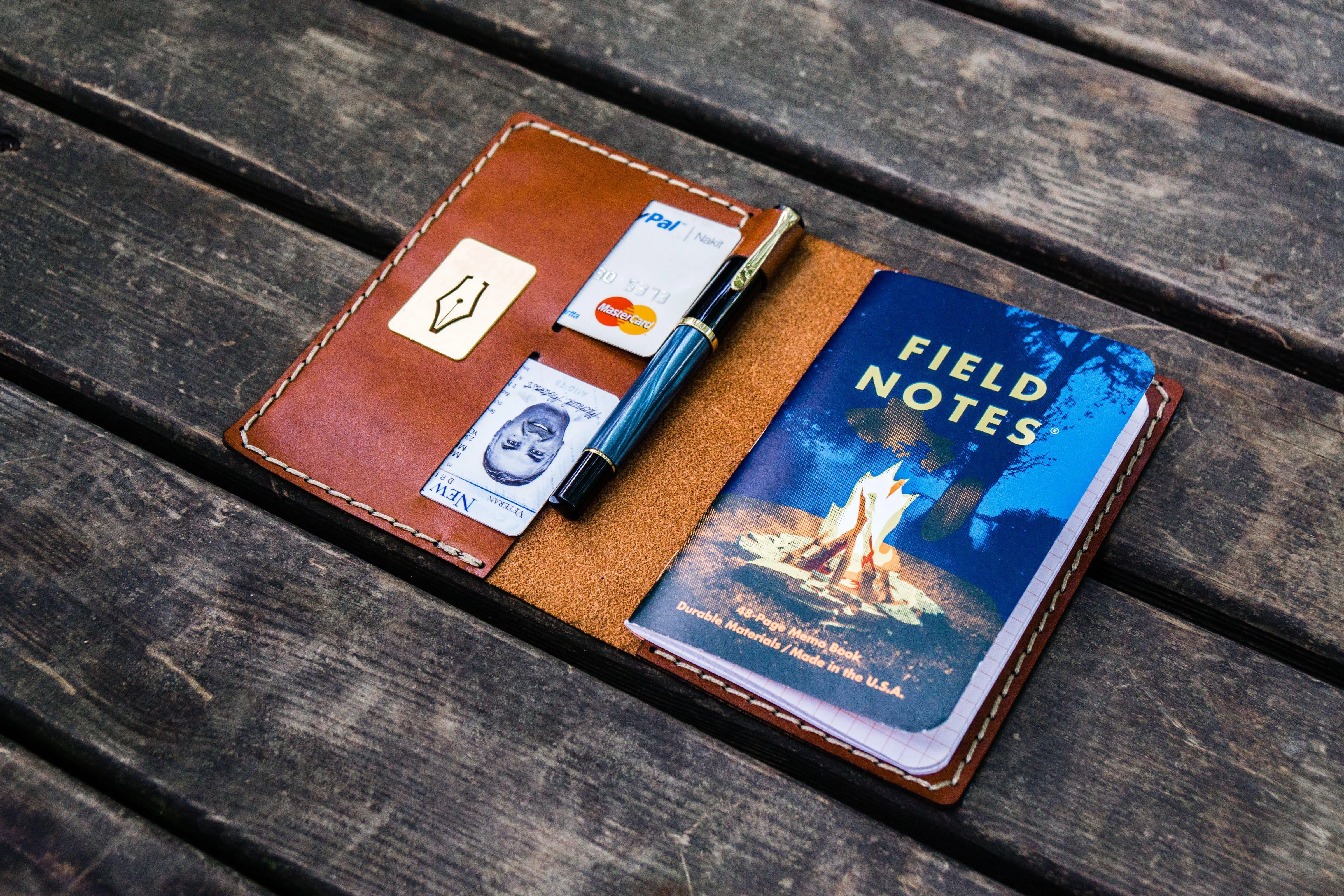 No.33 Personalized Leather Field Notes Cover - Chocolate Brown
