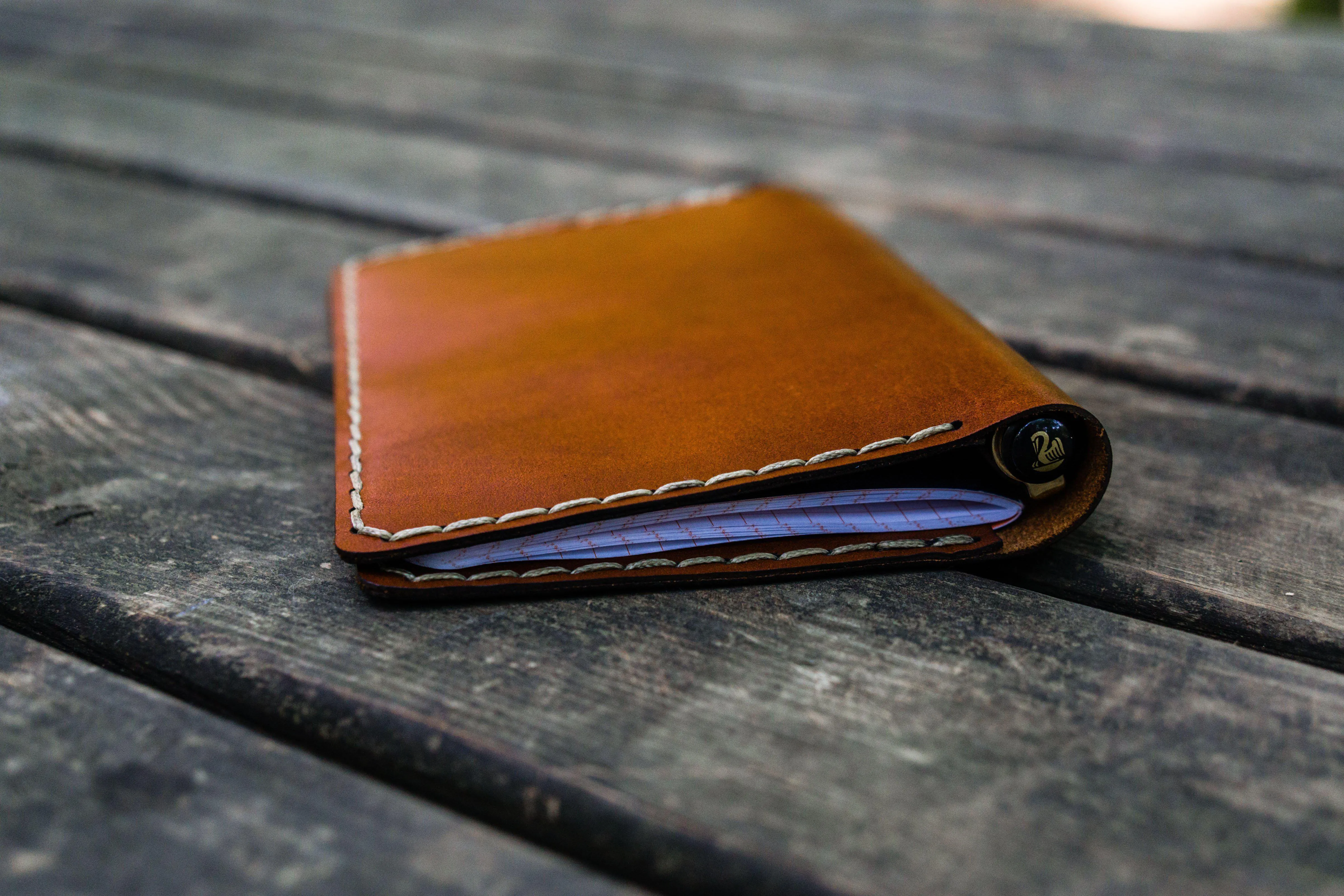 No.33 Personalized Leather Field Notes Cover - Chocolate Brown