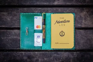 No.33 Personalized Leather Field Notes Cover - Green