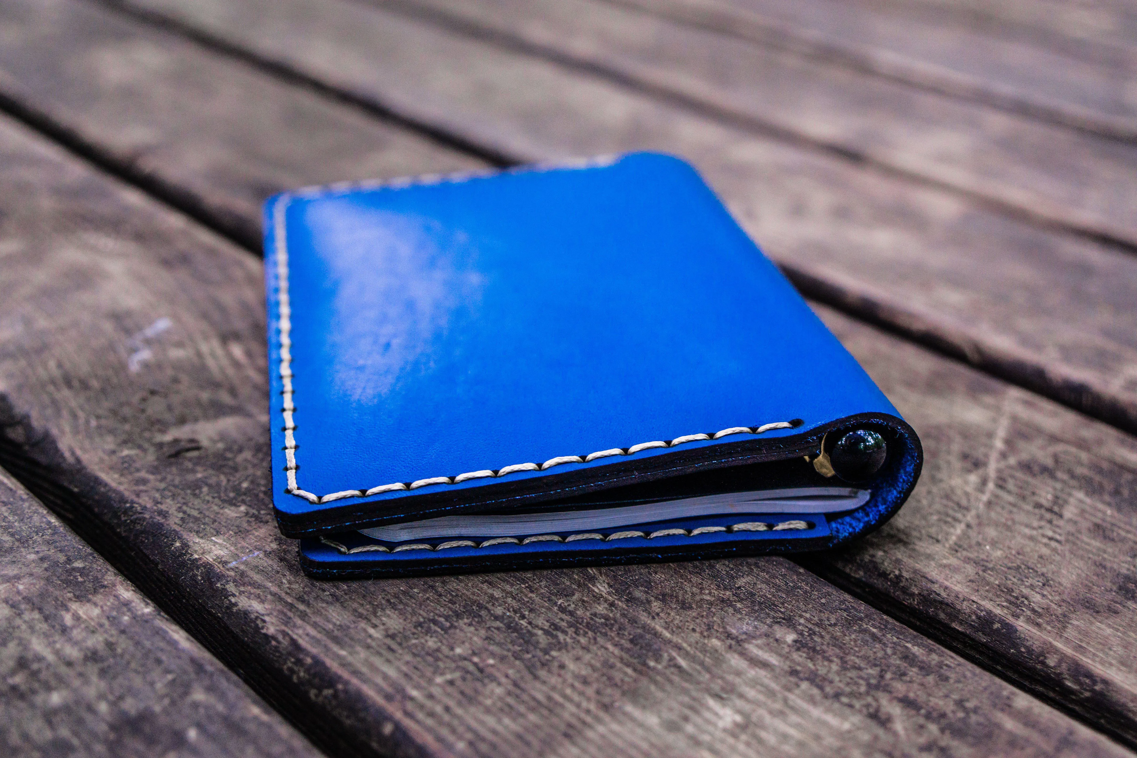 No.44 Personalized Leather Field Notes Cover - Blue