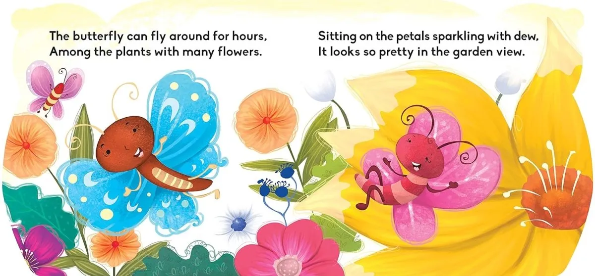 Om Books International Butterfly ( Animals and Birds )- Cutout Board Books