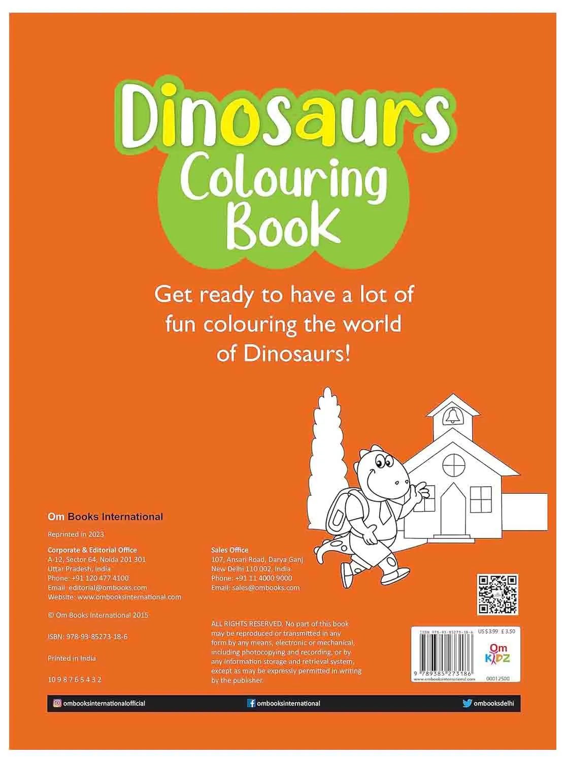 Om Books International Dinosaurs Colouring book- Copy Colouring books