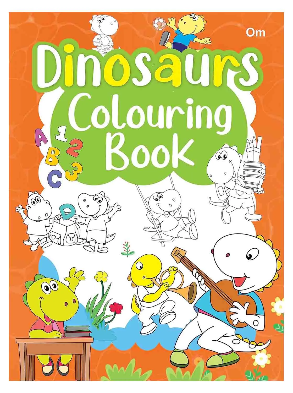 Om Books International Dinosaurs Colouring book- Copy Colouring books