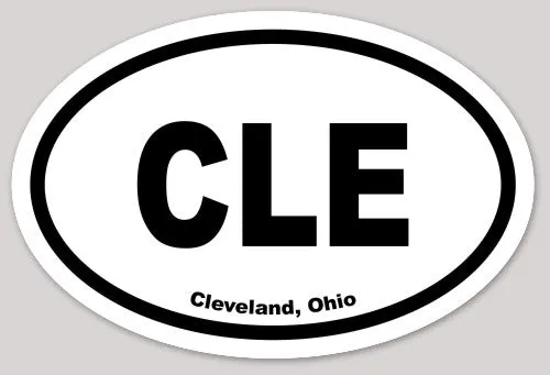 Oval "CLE" (Cleveland) Euro Acronym Sticker