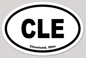 Oval "CLE" (Cleveland) Euro Acronym Sticker