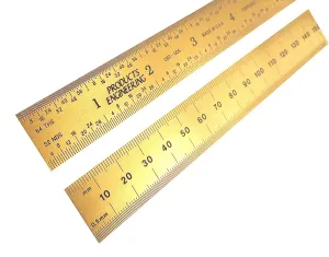 PEC Tools 12" (300mm) English/Metric Titanium Nitride (TiN) Ruler