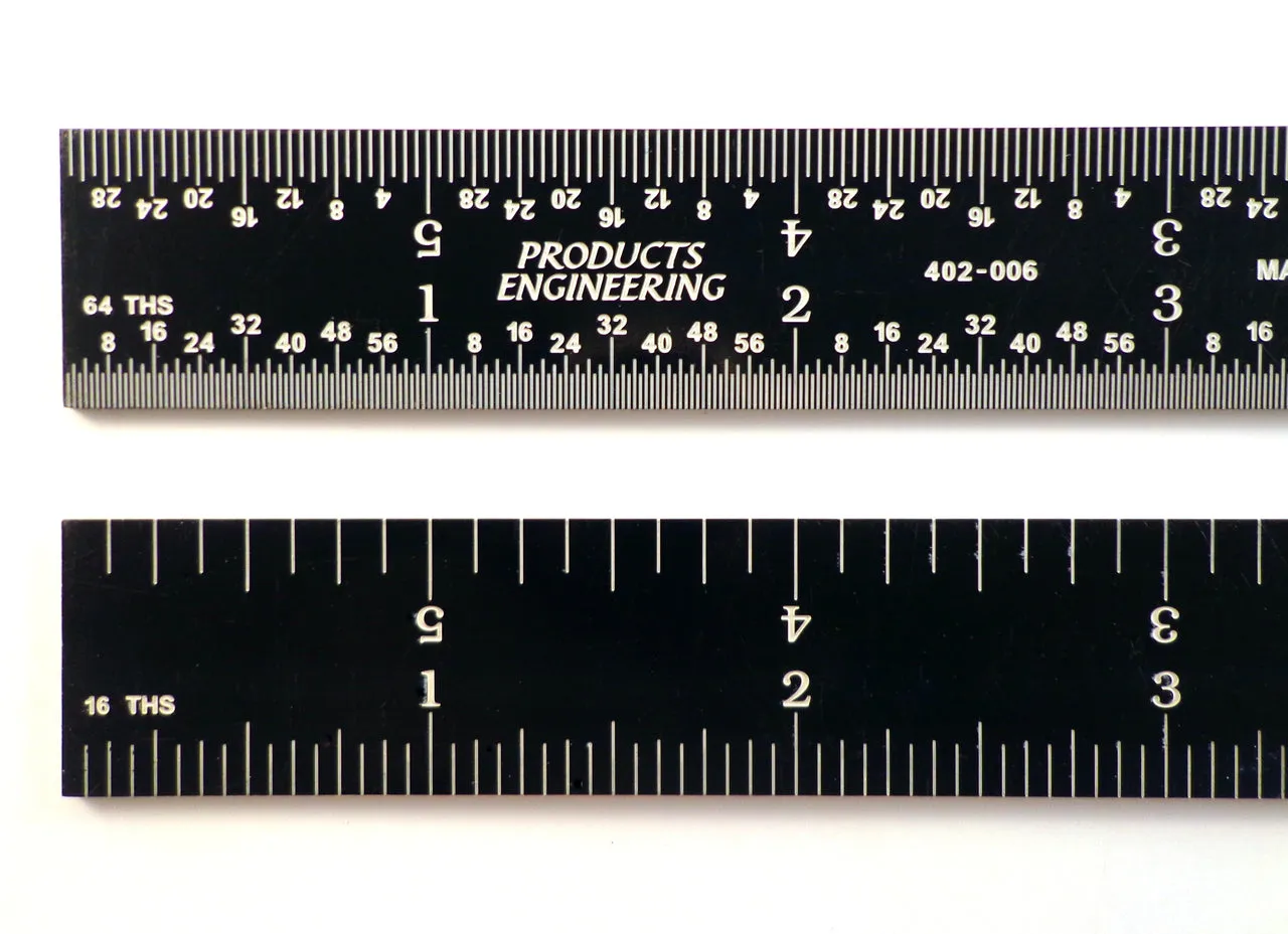 PEC Tools 4R Rigid Black Chrome Rulers