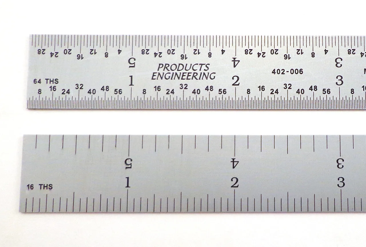 PEC Tools 4R Rigid Satin Chrome Rulers