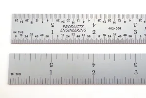 PEC Tools 4R Rigid Satin Chrome Rulers