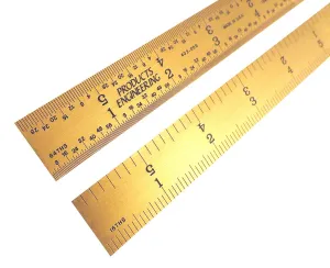 PEC Tools 4R Rigid Titanium Nitride (TiN) Rulers