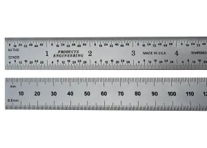 PEC Tools English/Metric Rigid Satin Chrome Rulers