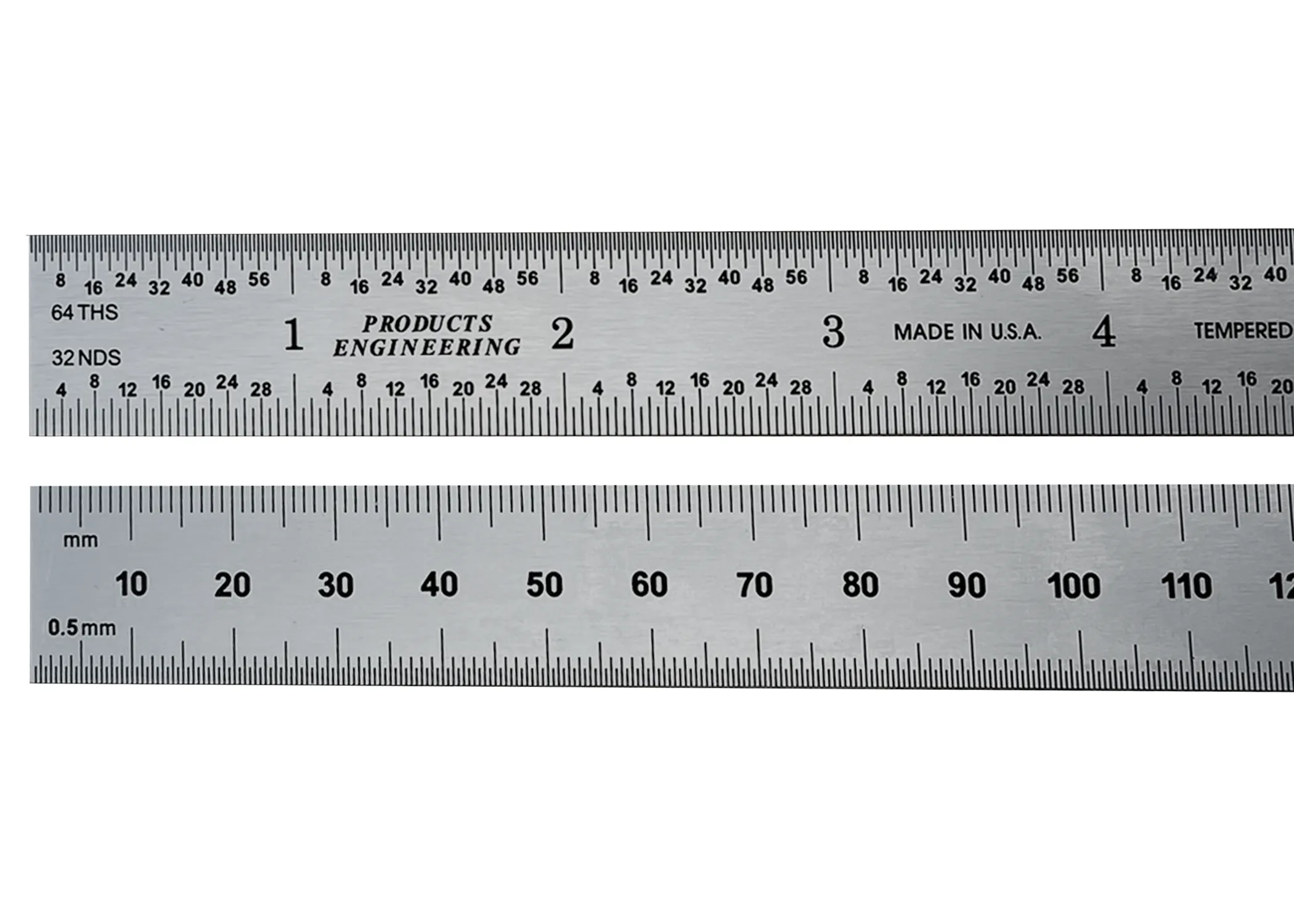PEC Tools English/Metric Rigid Satin Chrome Rulers