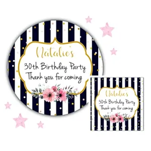 Personalised Birthday Party Stickers for Favours Party Bags Ladies Girls