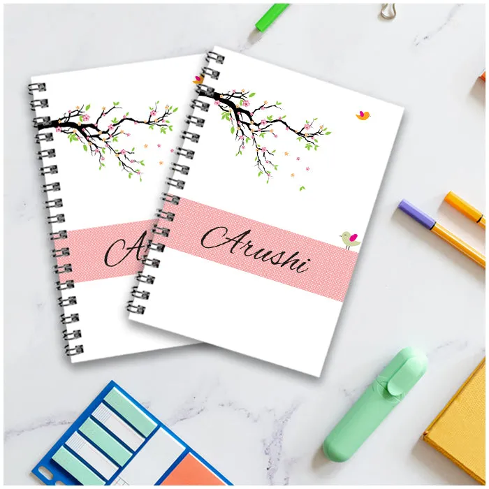 Personalised Notebook (A5 Size) - Cherry Blossom