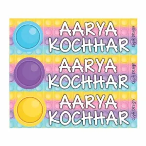 Personalised Pop it Pastel Name Stickers
