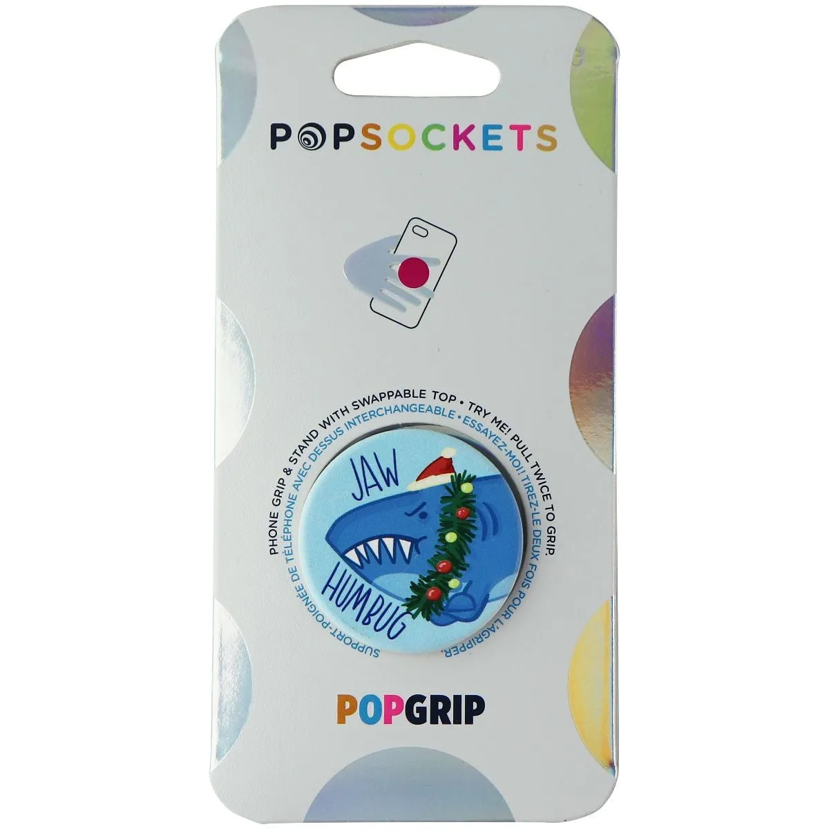 PopSocket PopGrip Swappable Phone Grip and Stand - Jaw Humbug/Shark