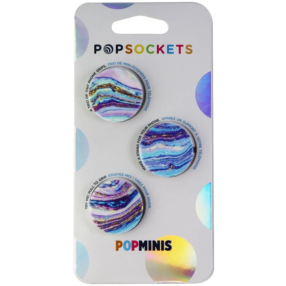 PopSockets PopMinis: Mini Grips for Phones & Tablets (3 Pack) - Disco Swirl
