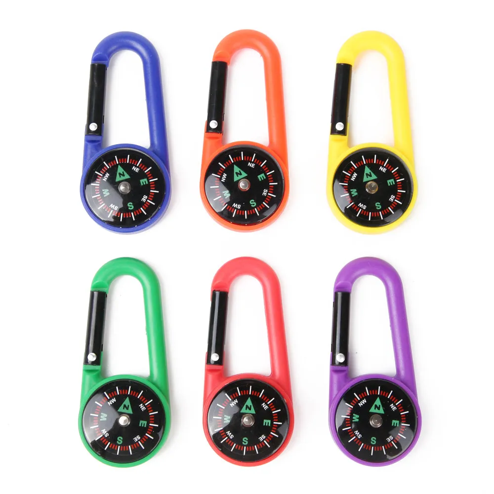 PROLOSO Carabiner Compasses for Kids Toy Compass Belt Clips School Prizes Party Favors 24 Pack