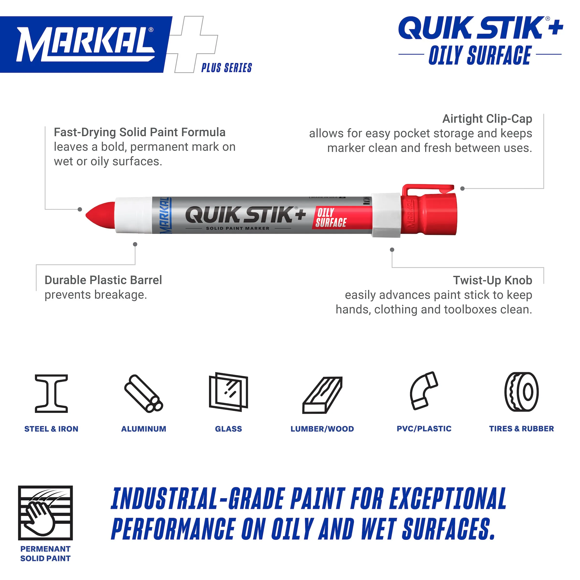 QUIK STIK®  Oily Surface Solid Paint Marker