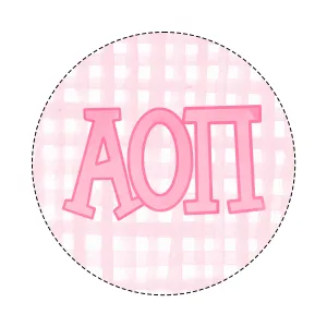 Sorority Watercolor Gingham Button