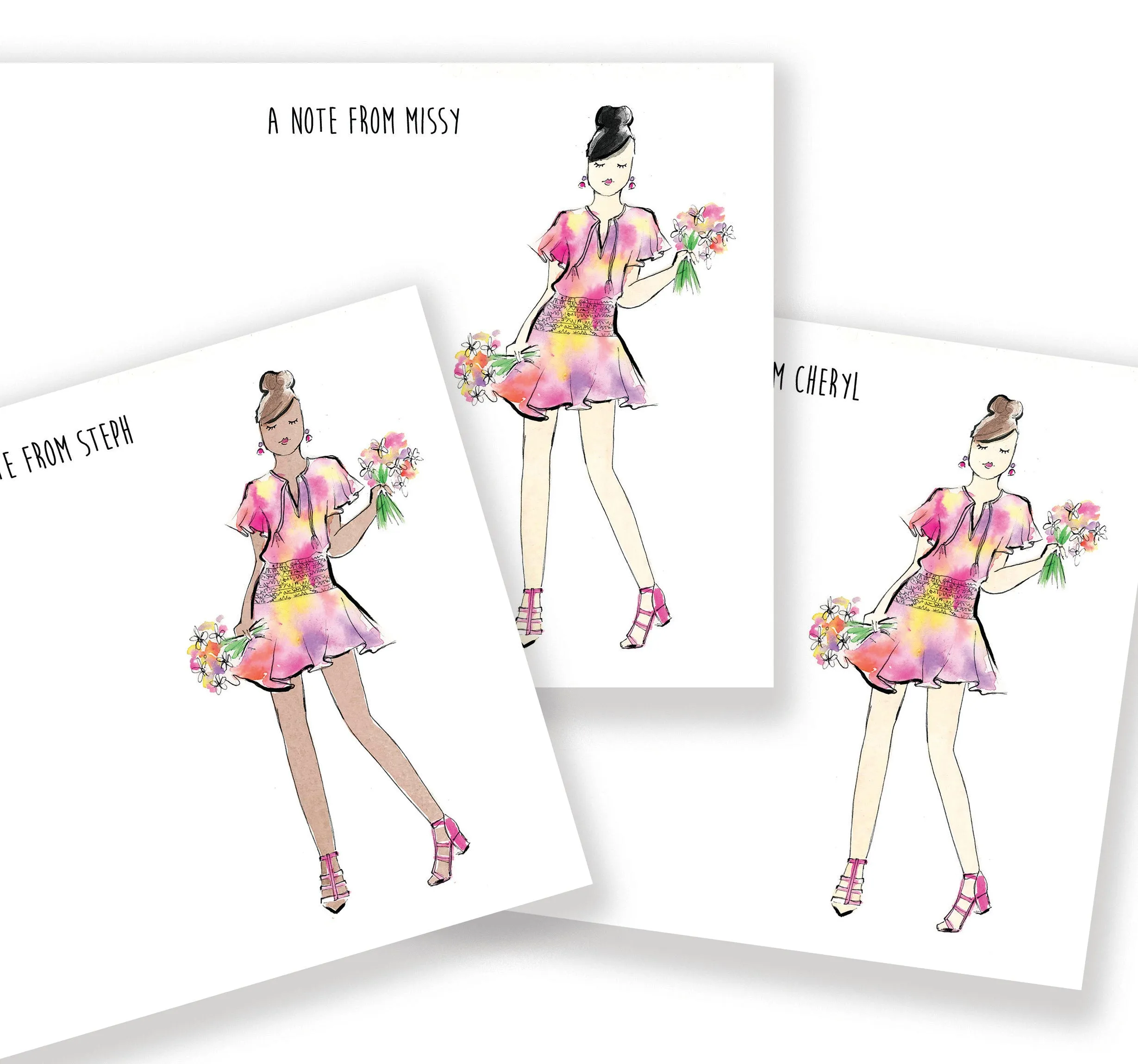 Spring Flowers Girl Personalized Stationery
