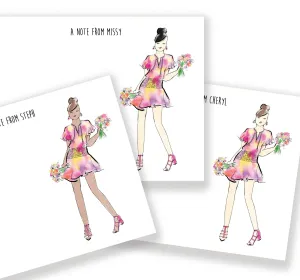 Spring Flowers Girl Personalized Stationery