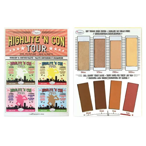 theBalm Highlighting & Makeup Conceal Powders 'N Contour Palette, Highlighters Shimmer, Matte, Bronzer, Blushes, Multicolor, 0.8 ounces