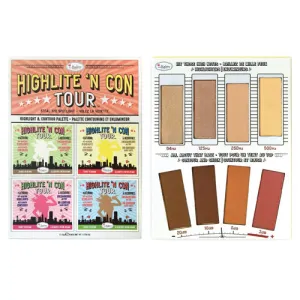 theBalm Highlighting & Makeup Conceal Powders 'N Contour Palette, Highlighters Shimmer, Matte, Bronzer, Blushes, Multicolor, 0.8 ounces